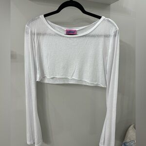 White long sleeve crop top